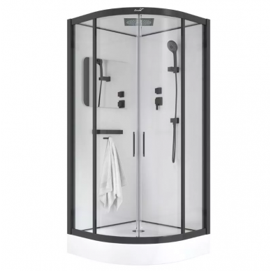Душевая кабина Cerutti SPA Viva (VIVA101B) (100х100) профиль чёрный/прозрачное стекло 6