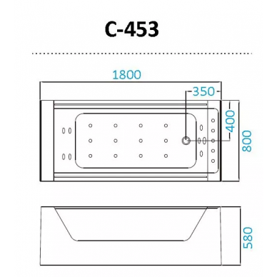 Акриловая ванна Cerutti SPA (C-453) (180х80) с гидромассажем 9
