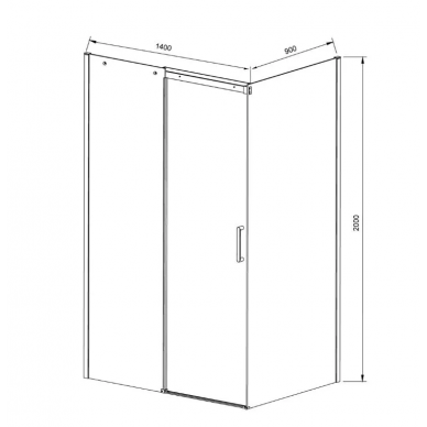 Душевой уголок Vincea Dice (VSR-4D9014CL) 140х90х200 см, профиль хром/стекло прозрачное 2