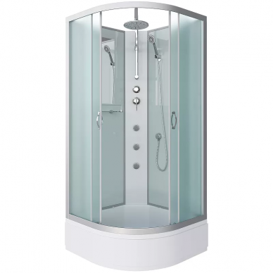 Душевая кабина Niagara Classic (NG-3301-14BKTG) 90х90х210 см, без крыши, матовое стекло, с гидромассажем 0