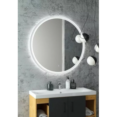Зеркало Art&Max Napoli (AM-Nap-800-DS-F-White) (80x80 см) бесконтактный сенсор с LED подсветкой, bianco matt 6