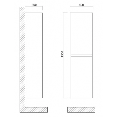Пенал Art&Max Family-M (Family-M-1500-2A-SO-IS) (40 см) iron stone, подвесной 5