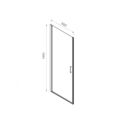 Душевая дверь Vincea Alpha (VDP-3AL600CLGM) 60x195 см, профиль вороненая сталь/стекло прозрачное 5
