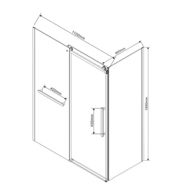 Душевой уголок Vincea Como Soft (VSR-1CS9011CLB) 110х90х195 см, профиль черный/стекло прозрачное 8