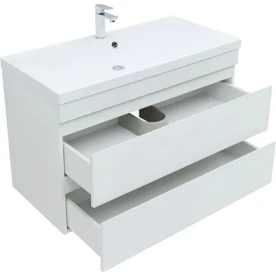 Тумба для ванной Aquanet Нота New 335419 90 см, белая глянцевая 2