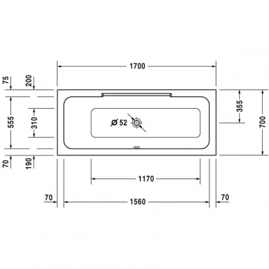 Акриловая ванна Duravit DuraStyle 170x70 SX (700294000000000) с ножками 6