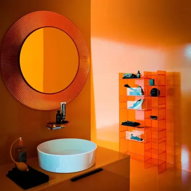 Laufen Kartell Зеркало круглое d=78см, настенное, со скрытой подсветкой, цвет: оранжевый 3.8633.3.082.000.1 9