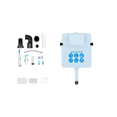 Комплект унитаз с инсталляцией, кнопкой и сиденьем микролифт Aquatek Европа SET BW AQUATEK ЕВРОПА-018 3в1 безободковый 6