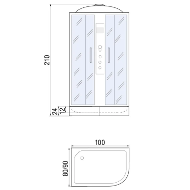 Душевая кабина River Dunay 100/80/24 МТ L 100x80 левая 6