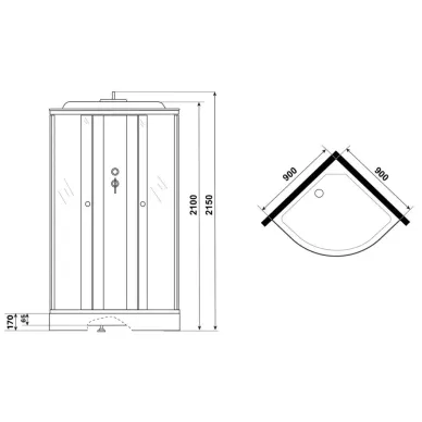 Душевая кабина Niagara Light L90/17 90х90х215 5