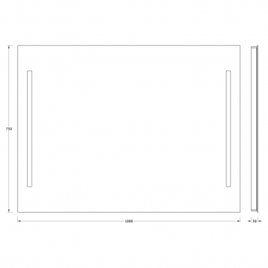 Зеркало Evoform Ledline (BY 2119) (100 см) (с 2-мя встроенными LED-светильниками) 1