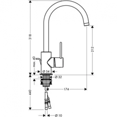 Смеситель для раковины Hansgrohe Axor Uno2 однорычажный 38030 1