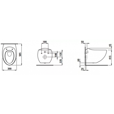 Чаша подвесного унитаза Laufen Alessi One Rimless (8.2097.1.400.000.1) безободковый 5