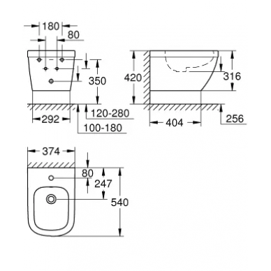 Биде подвесное Grohe Euro Ceramic (3920800H) 1