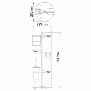 Штанга с аксессуарами Wasserkraft Ammer К-7000 (K-1236) (83.3 см) (с 3-мя аксессуарами) 5