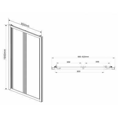Душевая дверь Vincea Garda (VDB-1G900CH) 90х190 см, хром, стекло шиншилла 6
