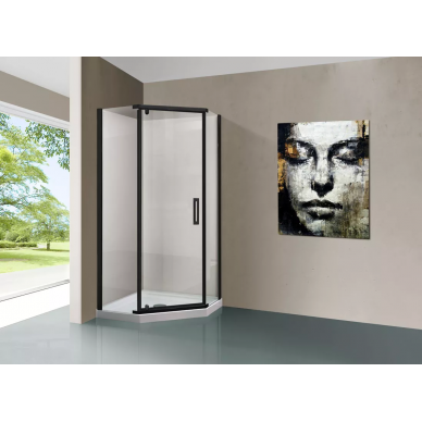 Душевой уголок Vincea Stresa (VSP-1S900CLB) 90x90х195 см, профиль черный/стекло прозрачное 5