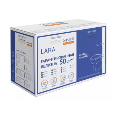 Унитаз напольный Cersanit Lara Clean On 011 3/5 DPL EO (A63565) безободковый 6