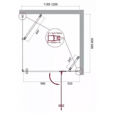 Душевой уголок BelBagno Kraft (KRAFT-AH-12-120/90-C-Cr-R) 120х90 см, профиль хром/стекло прозрачное 6