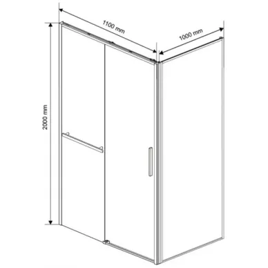Душевой уголок Vincea Slim Soft (VSR-1SS1011CL) 110x100х200 см, профиль хром/стекло прозрачное 5