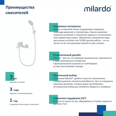 Смеситель  для ванны Milardo Rora (RORWT00M02) белый матовый 5