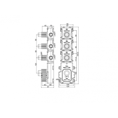 Внутренняя часть к смесителю для душа FIMA Carlo Frattini Fimathermbox (F2463) термостатическое 1