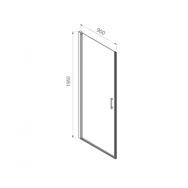 Душевая дверь Vincea Alpha (VDP-3AL900CL) 90x195 см, профиль хром/стекло прозрачное 7