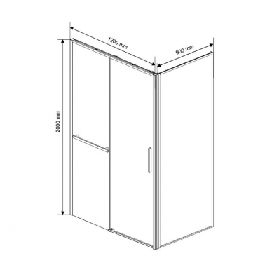 Душевой уголок Vincea Slim Soft (VSR-1SS9012CLGM) 120х90х200 см, профиль вороненая сталь/стекло прозрачное 3