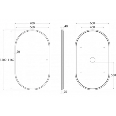 Зеркало Art&Max Bari (AM-Bar-700-1500-DS-F-White) (70x150 см) с LED подсветкой, bianco matt 5
