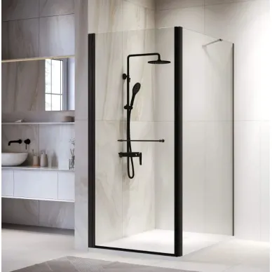 Душевой уголок RGW Passage PA-148B (PA-103B + Z-050-2B + O-204B) (80x110) профиль чёрный/ стекло прозрачное 0