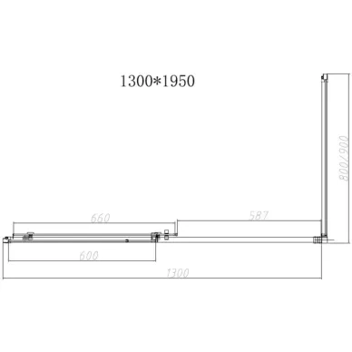 Душевой уголок Vincea Slim-N VSR-4SN9013CLGM 130х90х195 см, профиль вороненая сталь/стекло прозрачное 3