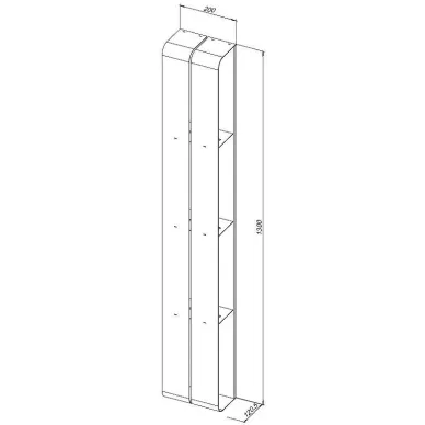 Полка Aquanet Магнум 302228 вертикальная 20x130 см, чёрная матовая 5