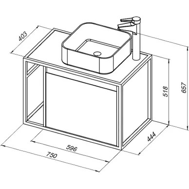 Тумба для ванной Aquanet Nova Lite Loft 261653 правая, 75 см, дуб рошелье 5