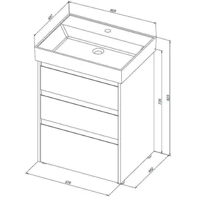 Тумба для ванной Aquanet Nova Lite 302471 60 см, дуб рустикальный 4