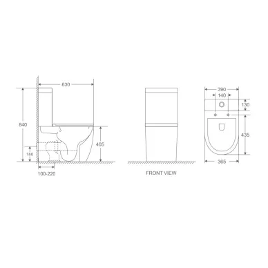 Унитаз напольный D&K Matrix DT1397516 безободковый, белый 5