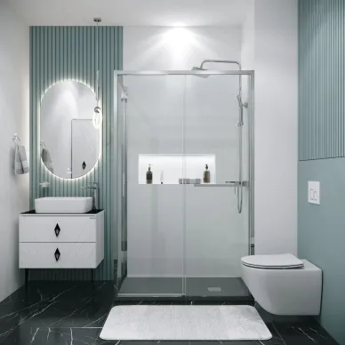 Душевой уголок Grossman Style 110х90х195 см, стекло прозрачное/профиль хром 5