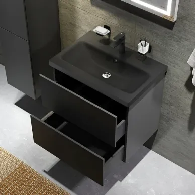 Комплект для ванной комнаты Am.Pm Gem BK90GM 60 см, черный матовый 5