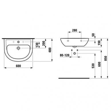 Раковина Laufen Pro B (8.1095.2.000.104.1) (60 см) 1