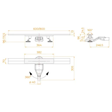 Душевой лоток RGW SDR-53S 76215360-13 60 см, обрезной, сатин 7