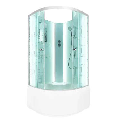 Душевая кабина DTO EM EM4510NLED 100x100x208 см, без крыши, с LED подсветкой 1