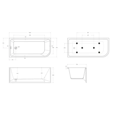 Акриловая ванна BelBagno BB712-1600-730-L 160x73, левая 5
