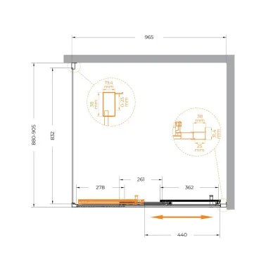 Душевой уголок Cezares Molveno MOLVENO-AHF-31-100/90-C-GM-IV 100x90 профиль оружейная сталь/стекло прозрачное 5