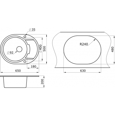 Мойка кухонная Granula GR-6502 (6502pr)	пирит 2