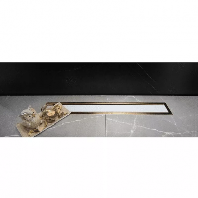 Душевой лоток Pestan Confluo Premium Line 650 White Glass Gold (13100122) с решеткой белый/золото 8