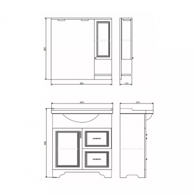 Тумба для ванной Comforty Севилья (85см) (слоновая кость) 7