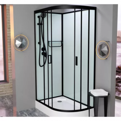 Душевая кабина Frank 400 (F418L Black) без крыши, 100х80х215 см 9