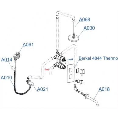 Душевая система Wasserkraft  Berkel (A174868 Thermo) хром 8