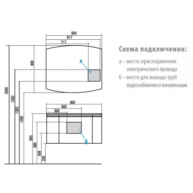 Тумба для ванной Акватон Севилья 95 (белый жемчуг) 11