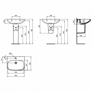 Раковина Ideal Standard I.Life A (T470501) (60 см) 11
