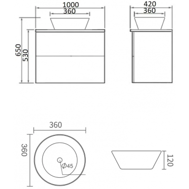 Тумба с раковиной Orange Otto (Ot-100TuMDF+B08-360W) (100 см) подвесная, белый 5